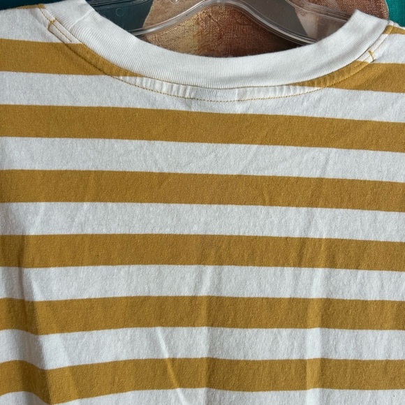 Old Navy Yellow and White Striped Embroidered Top XL - Picture 12 of 16